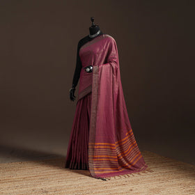 Dharwad cotton saree with border 39 - handcrafted