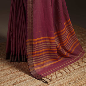 Dharwad cotton saree with border 39 - handcrafted