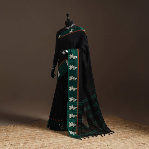 Dharwad cotton saree with border 39 - handcrafted