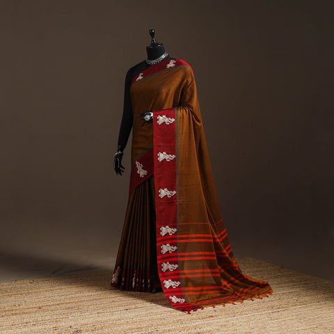 Dharwad cotton saree with border 40 - handcrafted