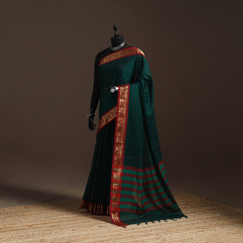 Dharwad cotton saree with border 41 - handcrafted