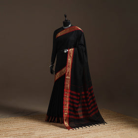 Dharwad cotton saree with border 43 - handcrafted