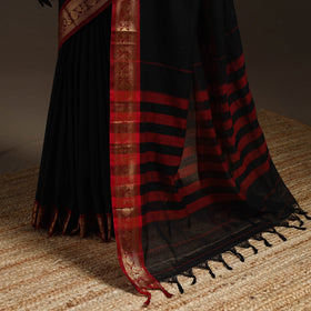 Dharwad cotton saree with border 43 - handcrafted