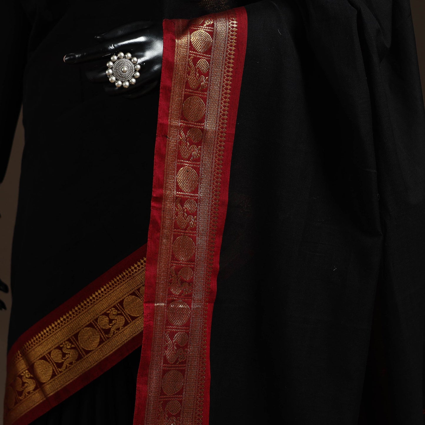 Dharwad cotton saree with border 43 - handcrafted