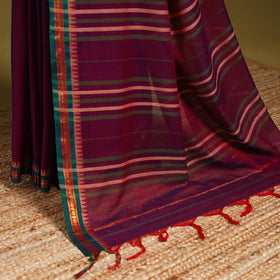 Dharwad cotton saree with border 44 - handcrafted
