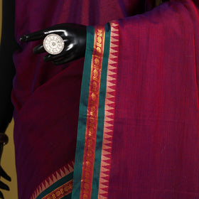 Dharwad cotton saree with border 44 - handcrafted