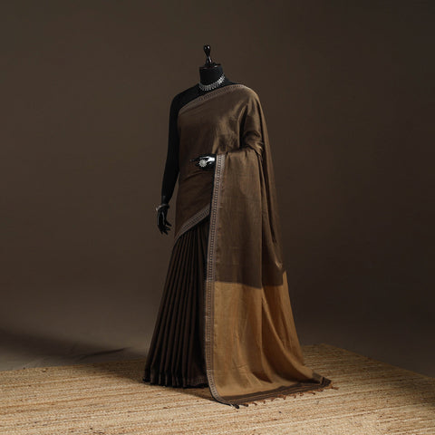 Dharwad cotton saree with border 45 - handcrafted