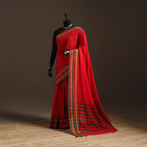 Dharwad cotton saree with border 45 - handcrafted