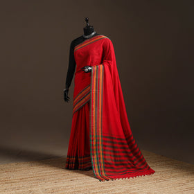 Dharwad cotton saree with border 45 - handcrafted