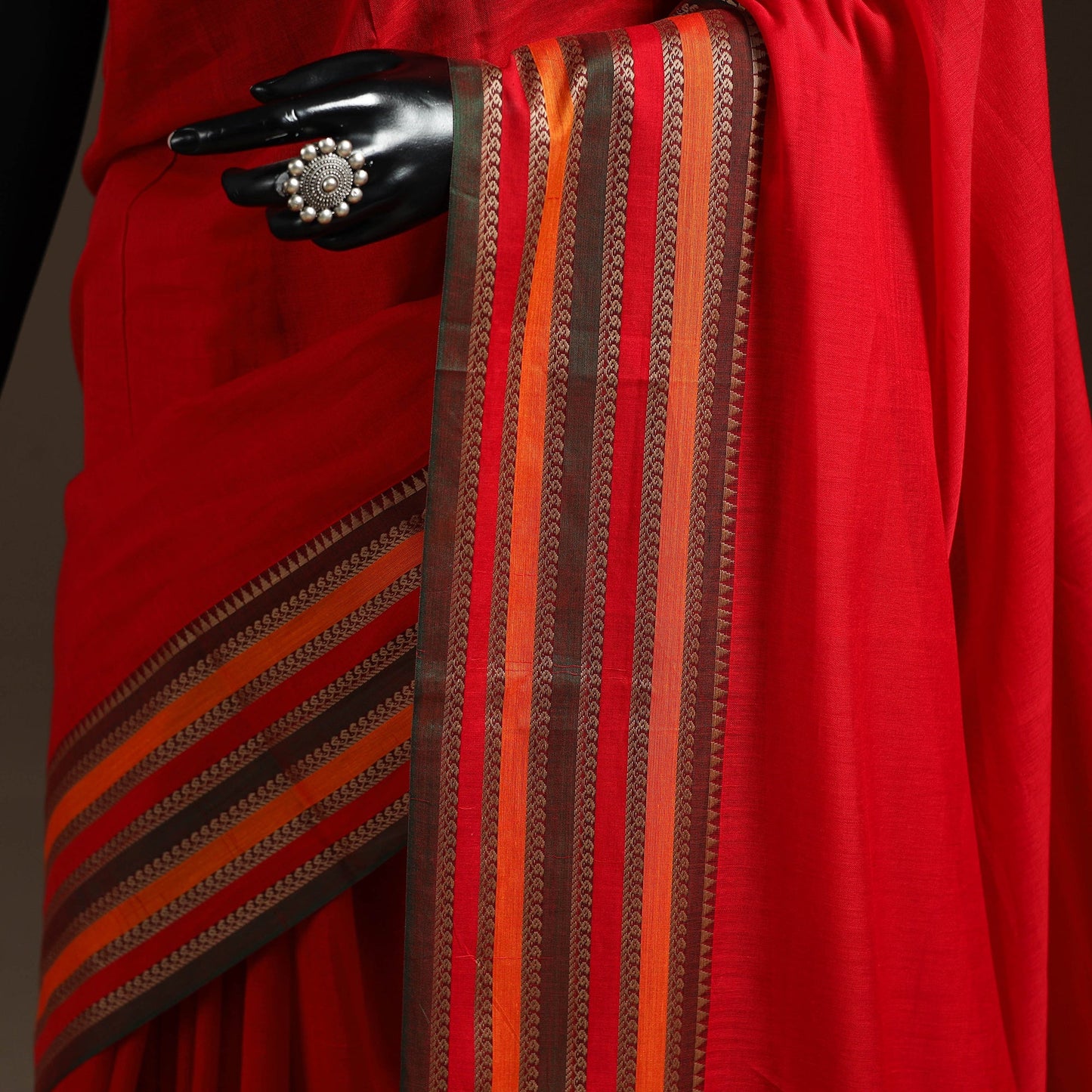 Dharwad cotton saree with border 45 - handcrafted