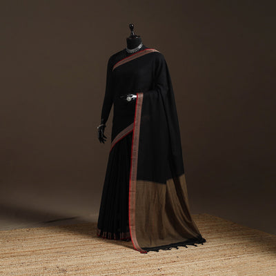 Dharwad cotton saree with border 46 - handcrafted