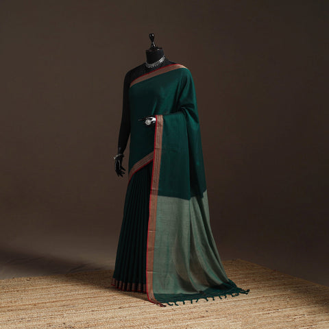 Dharwad cotton saree with border 47 - handcrafted