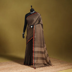 Dharwad cotton saree with border 48 - handcrafted