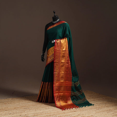 Dharwad cotton saree with border 48 - handcrafted