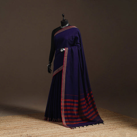 Dharwad cotton saree with border 48 - handcrafted