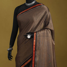 Dharwad cotton saree with border 48 - handcrafted
