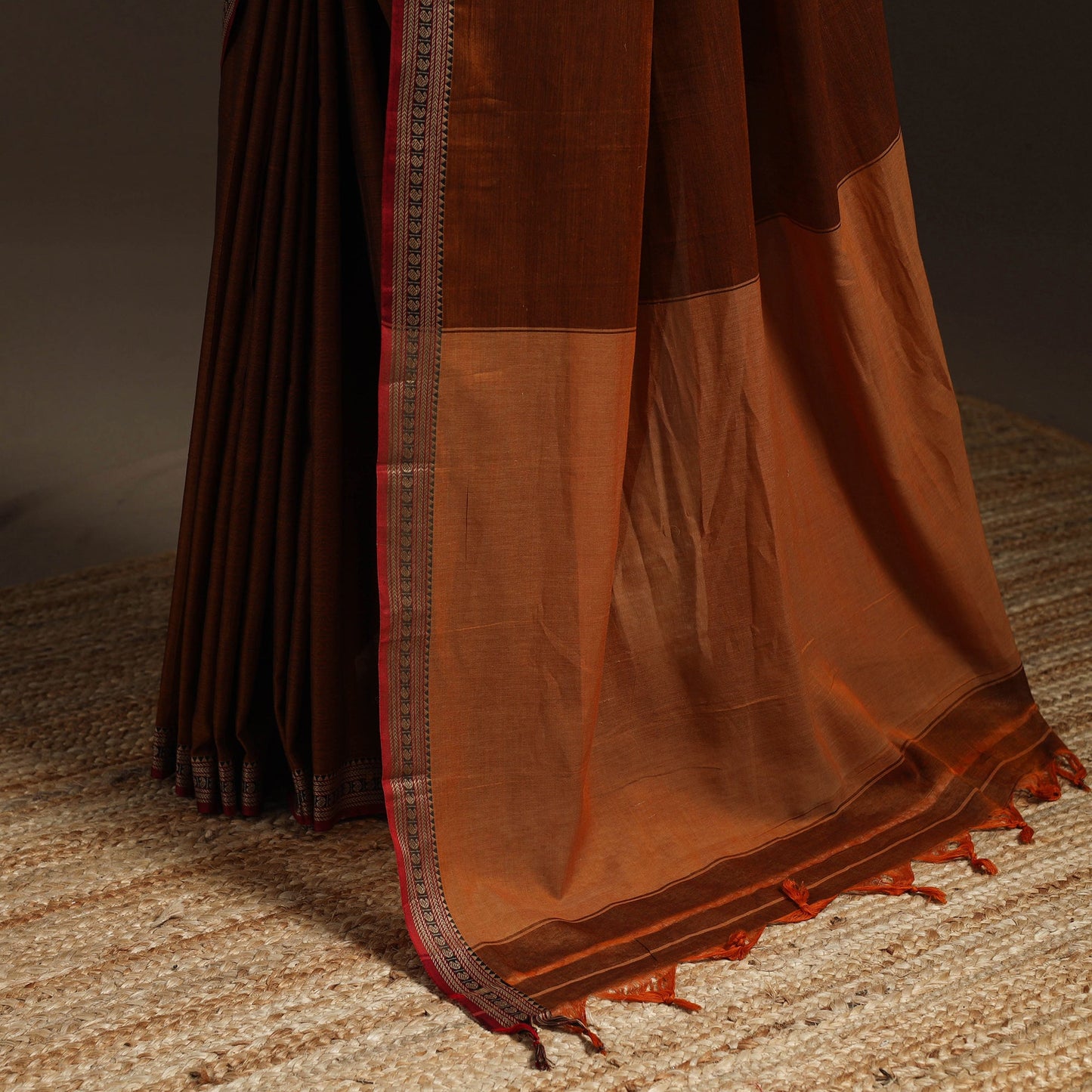 Dharwad cotton saree with border 49 - handcrafted