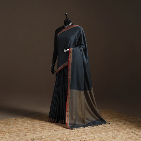 Dharwad cotton saree with border 50 - handcrafted