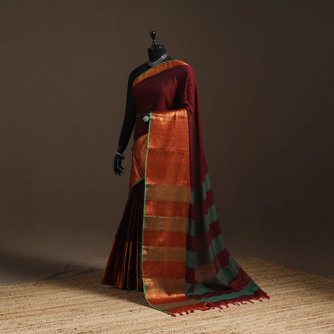 Dharwad cotton saree with border 50 - handcrafted