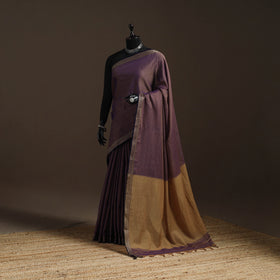 Dharwad cotton saree with border 52 - handcrafted