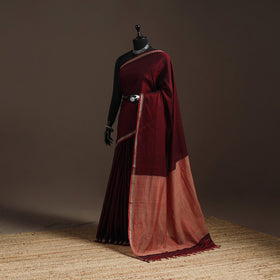 Dharwad cotton saree with border 53 - handcrafted