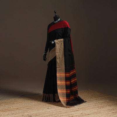 Dharwad cotton saree with border 54 - handcrafted