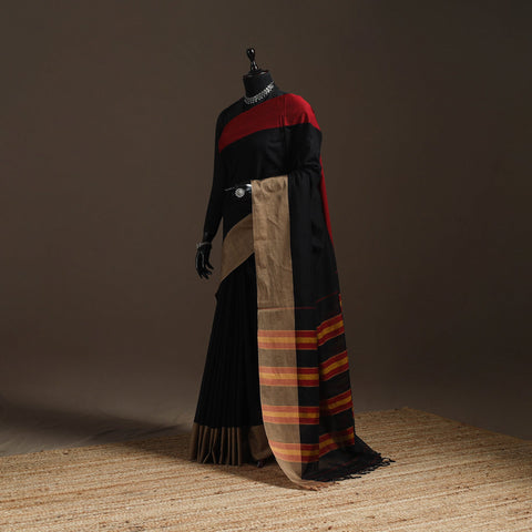 Dharwad cotton saree with border 54 - handcrafted