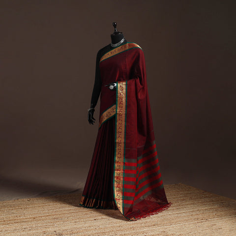 Dharwad cotton saree with border 55 - handcrafted