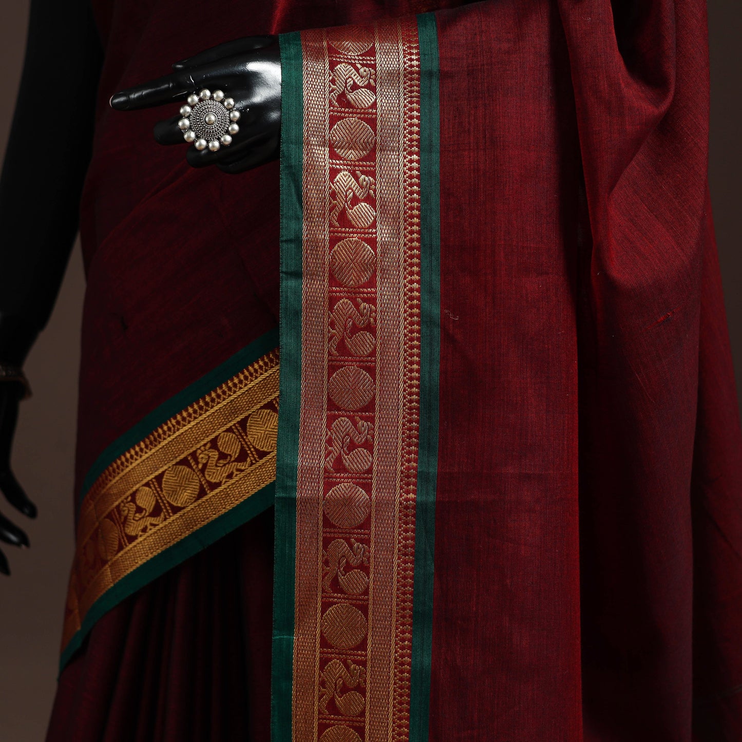 Dharwad cotton saree with border 55 - handcrafted