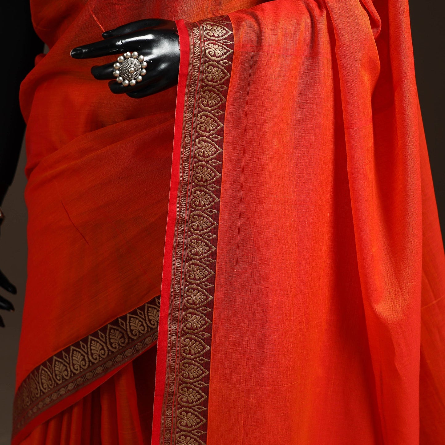 Dharwad cotton saree with border 57 - handcrafted