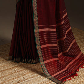 Dharwad cotton saree with border 58 - handcrafted