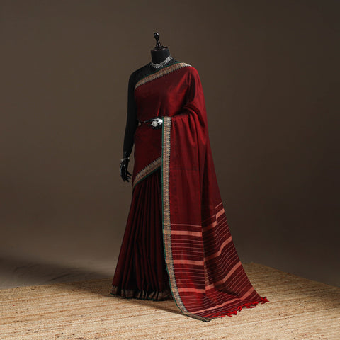 Dharwad cotton saree with border 58 - handcrafted