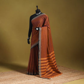 Dharwad cotton saree with border 59 - handcrafted