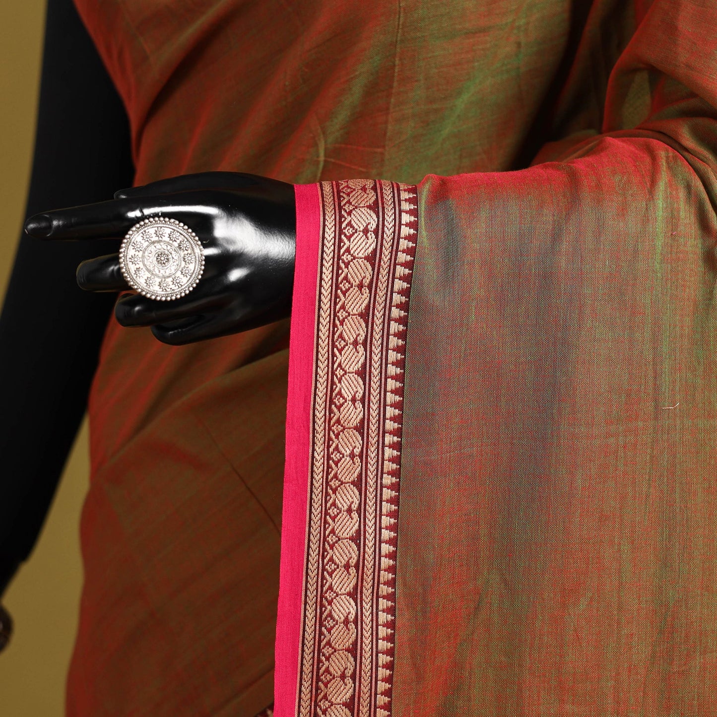 Dharwad cotton saree with border 61 - handcrafted