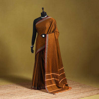 Dharwad cotton saree with border 64 - handcrafted