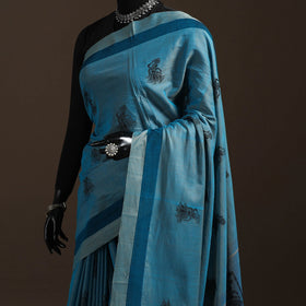 Dharwad cotton saree with thread buta 09 - handcrafted