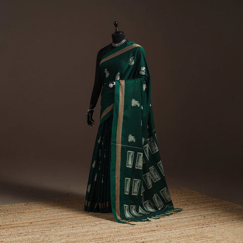 Dharwad cotton saree with thread buta 10 - handcrafted