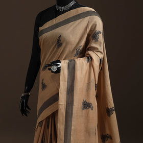 Dharwad cotton saree with thread buta 11 - handcrafted