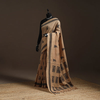 Dharwad cotton saree with thread buta 11 - handcrafted