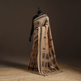 Dharwad cotton saree with thread buta 11 - handcrafted