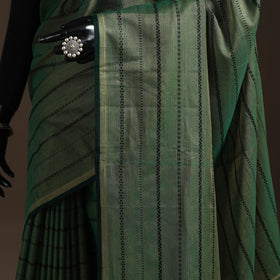 Dharwad cotton saree with thread stripes 06 - handcrafted