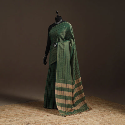 Dharwad cotton saree with thread stripes 06 - handcrafted