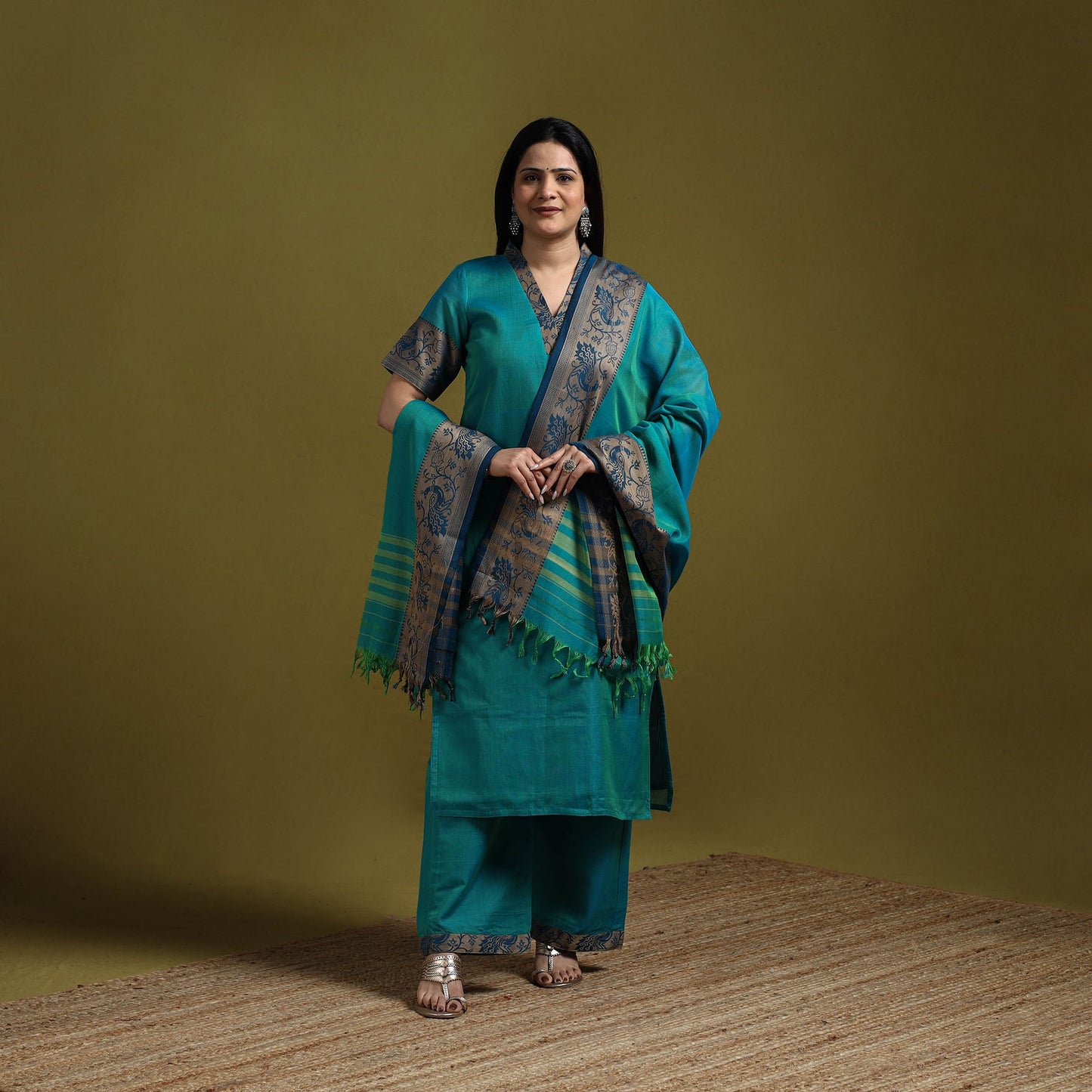 Dharwad cotton suit set with dupatta for women 05