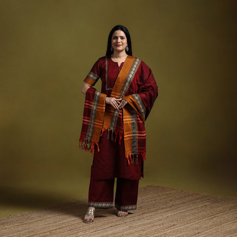 Dharwad cotton suit set with dupatta for women 14