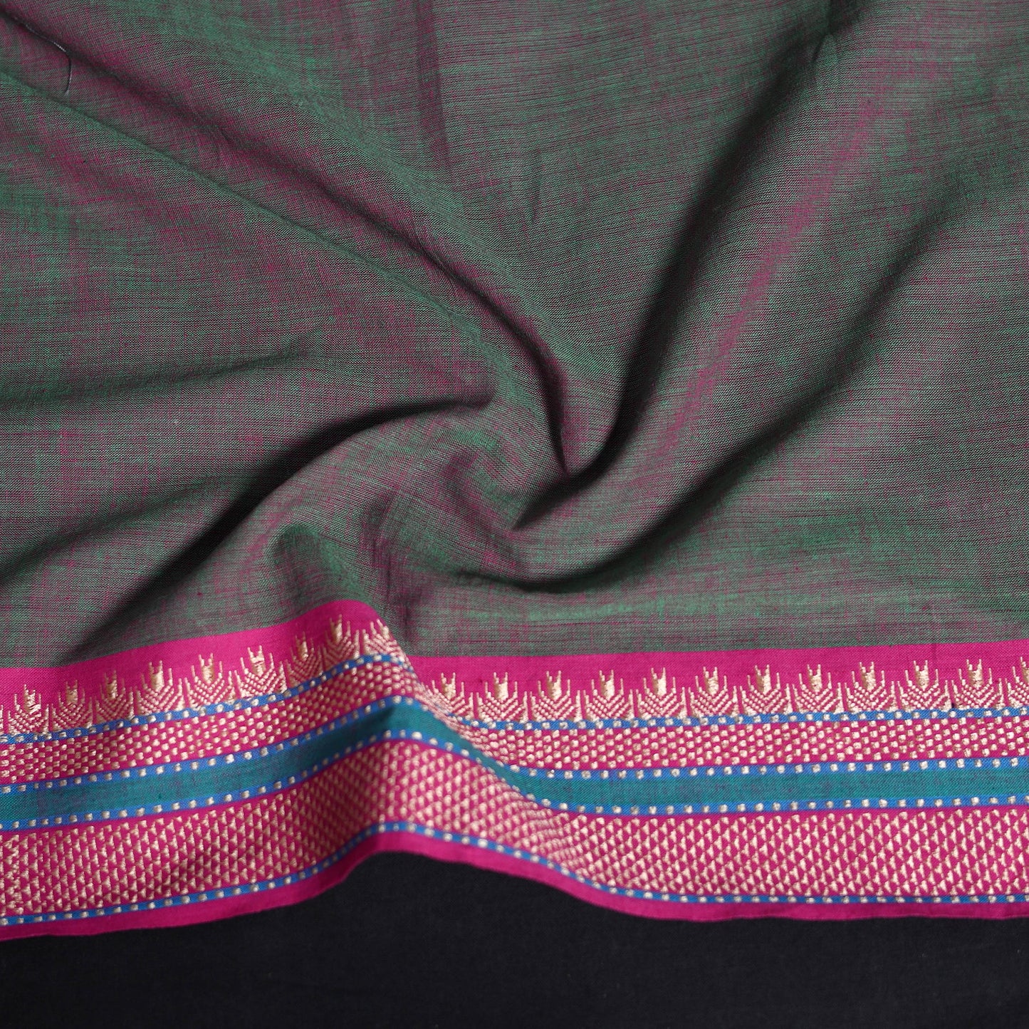 Dharwad weave cotton blouse piece 25 - handcrafted