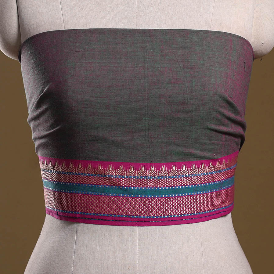 Dharwad weave cotton blouse piece 25 - handcrafted