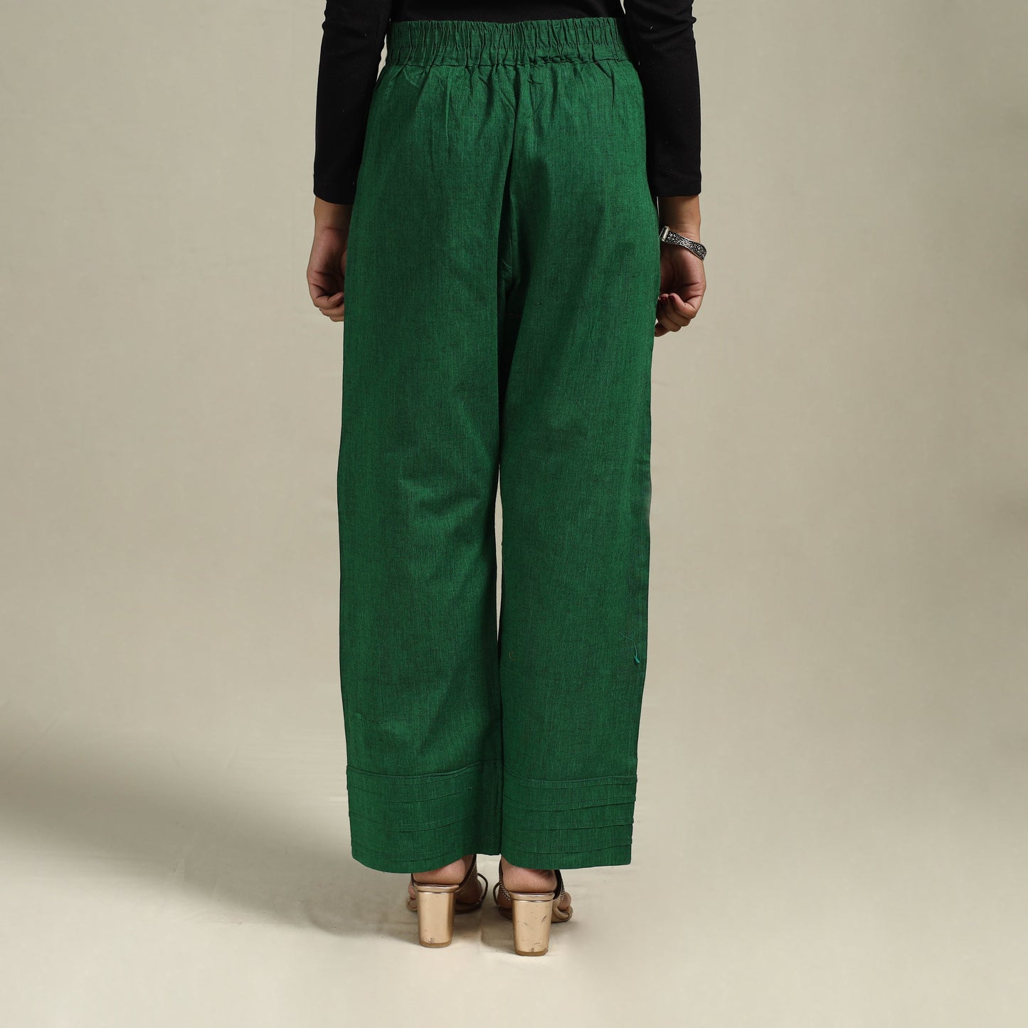 Dharwad weave cotton elasticated palazzo 05 - s