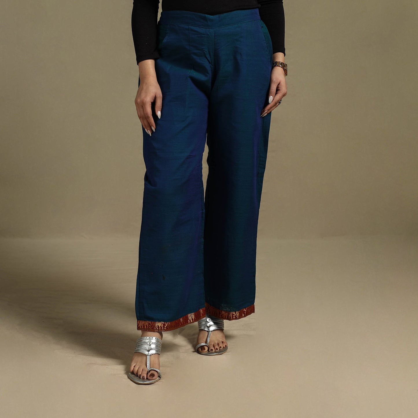 Dharwad weave cotton elasticated palazzo 21 - s