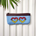  Girlboss - Blue Handcrafted Beadwork Cotton Spectacle Case Onine 