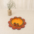Diwali decor handpainted wooden lotus pooja thali 09